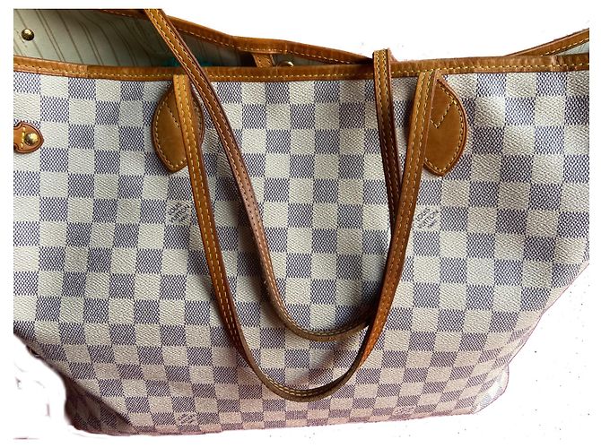 Louis Vuitton Neverfull Damier Azur GM Blu chiaro - vista 2