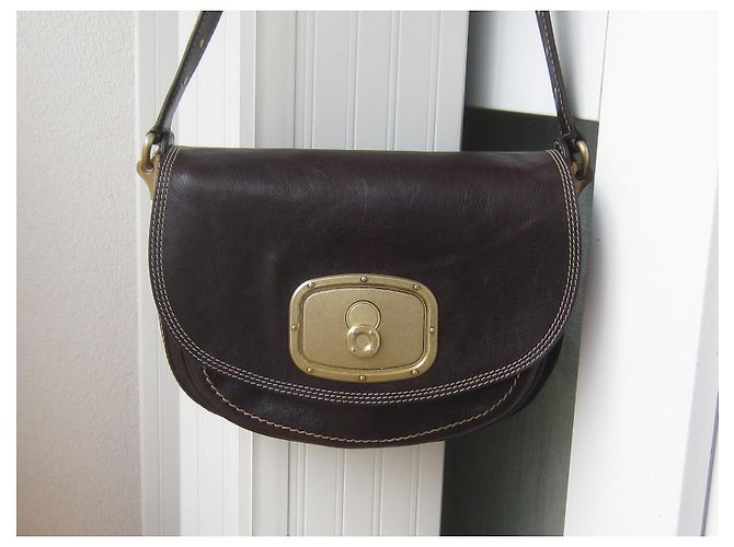 Borsa a tracolla Céline in pelle marrone scuro - vista 2