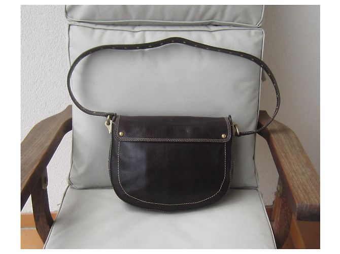 Borsa a tracolla Céline in pelle marrone scuro - vista 4