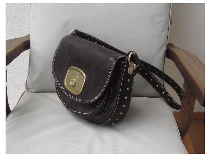 Borsa a tracolla Céline in pelle marrone scuro - vista 6