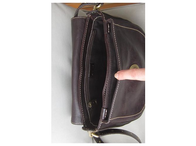 Borsa a tracolla Céline in pelle marrone scuro - vista 8