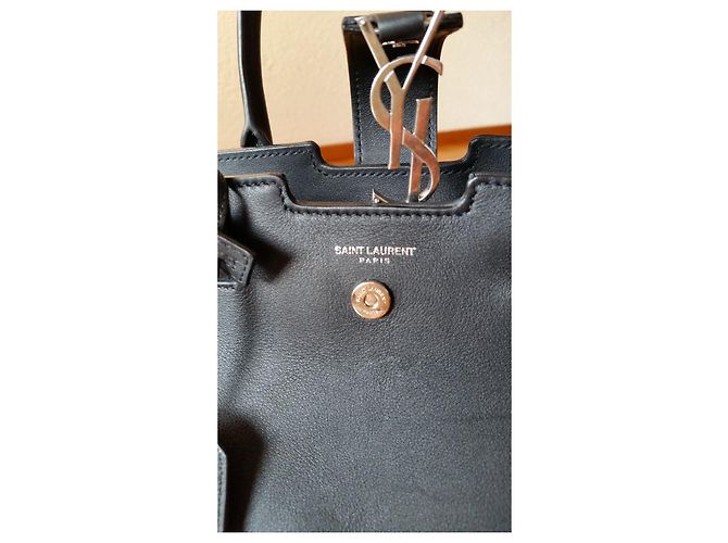 SAINT LAURENT CABAS B. BORSA IN PELLE CON BORCHIE Nero - vista 6