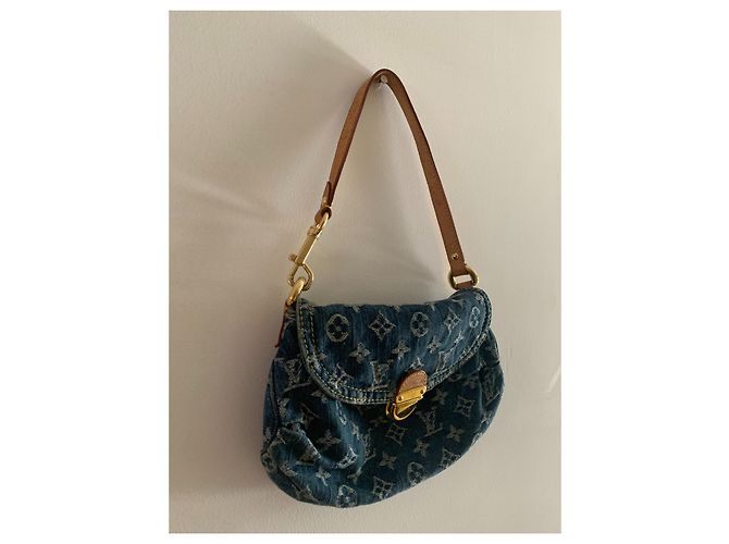 Louis Vuitton , Denim mini plissettato con monogramma Blu scuro - vista 3