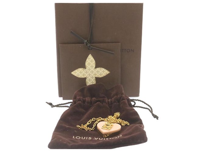 LOUIS VUITTON Pandantif Lock Me Collana Cuore Rosa Oro Tono LV Auth 28249 - vista 3