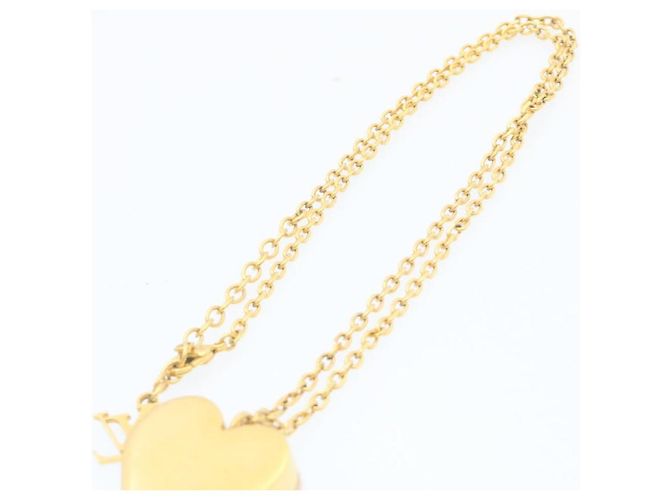 LOUIS VUITTON Pandantif Lock Me Collana Cuore Rosa Oro Tono LV Auth 28249 - vista 8