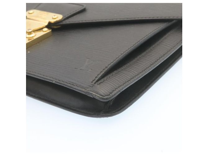 LOUIS VUITTON Pochette Epi Sellier Dragonne Nera M52612 LV Auth rz025 Nero - vista 14