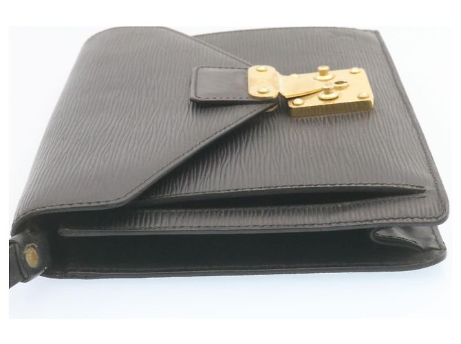 LOUIS VUITTON Pochette Epi Sellier Dragonne Nera M52612 LV Auth rz025 Nero - vista 4