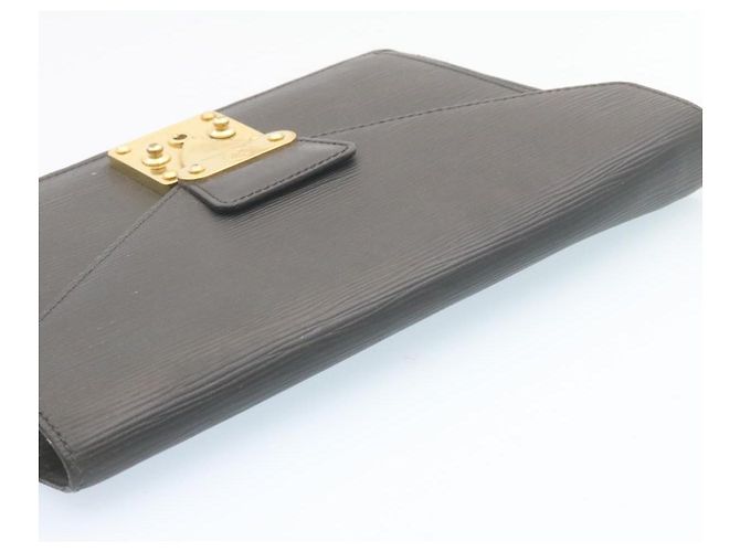 LOUIS VUITTON Pochette Epi Sellier Dragonne Nera M52612 LV Auth rz025 Nero - vista 5