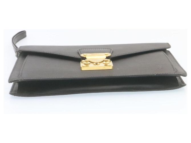 LOUIS VUITTON Pochette Epi Sellier Dragonne Nera M52612 LV Auth rz025 Nero - vista 6