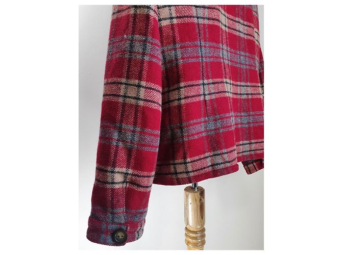 Cappotto con cappuccio Woolrich rosso lana e viscosa L Multicolore - vista 5