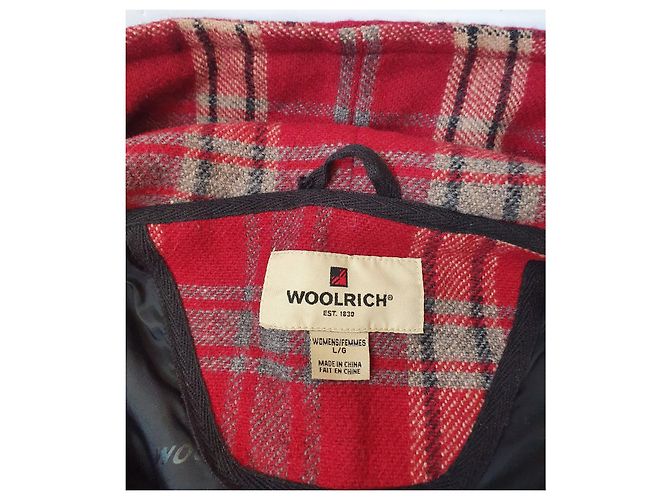Cappotto con cappuccio Woolrich rosso lana e viscosa L Multicolore - vista 7