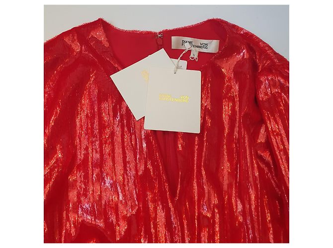 Rotes Polyester Kleid von Diane Von Furstenberg - Ansicht 7
