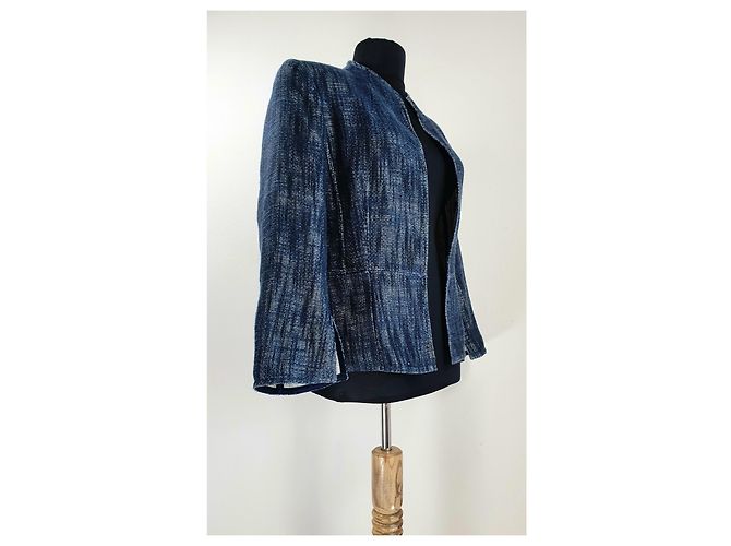 Blazer Akris Blu in Cotone e Lino - vista 2