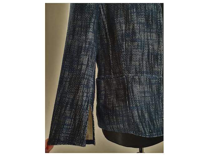 Blazer Akris Blu in Cotone e Lino - vista 3