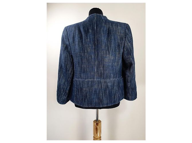 Blazer Akris Blu in Cotone e Lino - vista 4