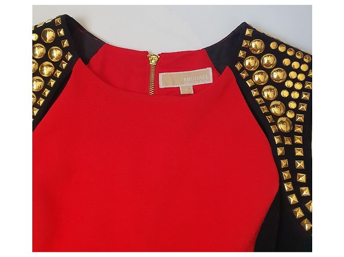 Kleid Michael Kors Rot Schwarz - Ansicht 7