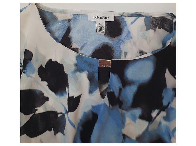Top Calvin Klein Blu Multicolore Poliestere - vista 5