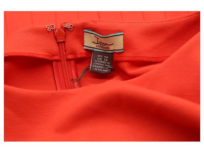 VESTIDO plisado Issa en Viscosa Naranja - vista 4
