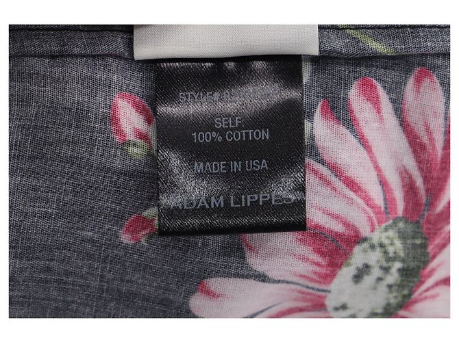 Vestido largo de algodón negro con estampado floral de Adam Lippes - vista 3