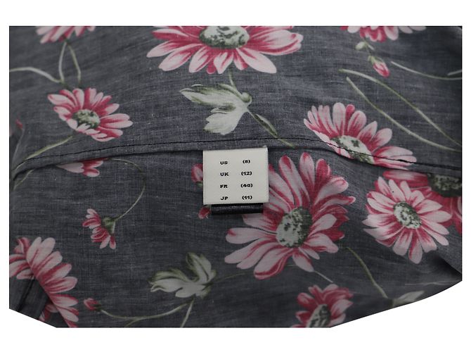 Vestido largo de algodón negro con estampado floral de Adam Lippes - vista 5