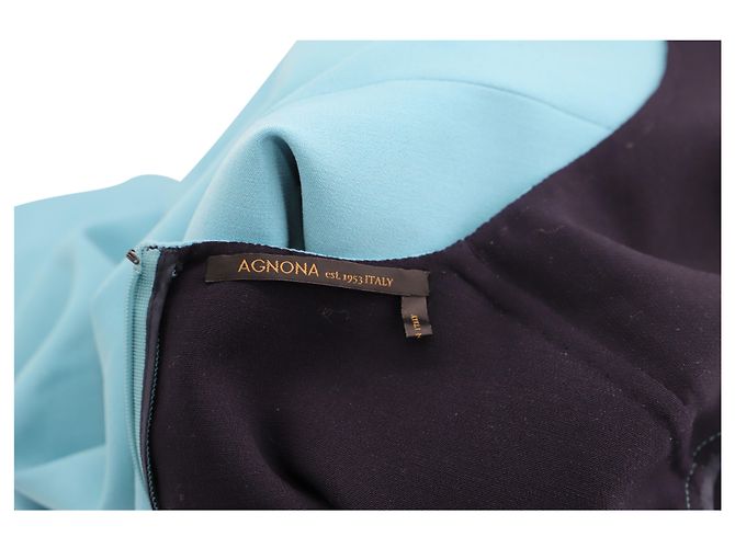 Vestido Agnona Shift em lã azul - vista 3