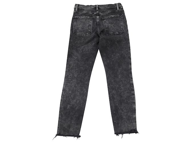 Frame Denim Vaqueros Frame Le High Straight de tiro alto en algodón negro - vista 2