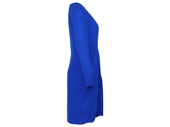 Theory Jaya Abito con scollo a V in seta blu - vista 2