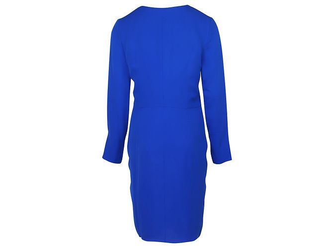Theory Jaya Abito con scollo a V in seta blu - vista 3