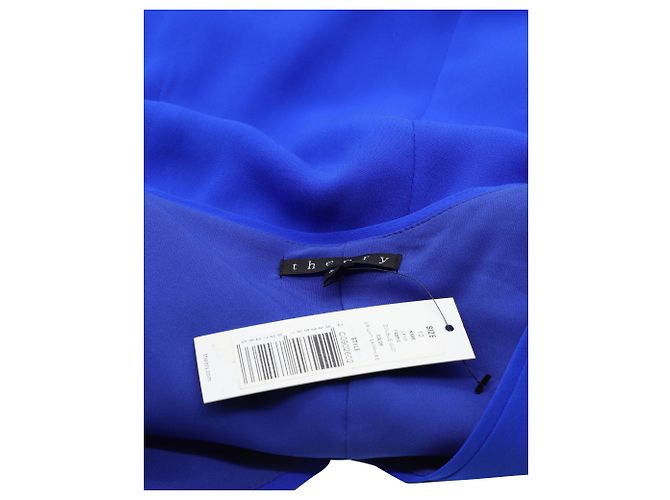 Theory Jaya Abito con scollo a V in seta blu - vista 5