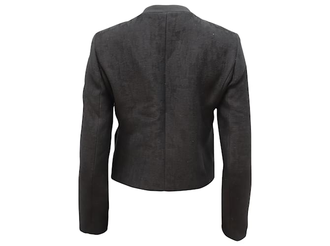 Sandro Paris Cropped Corduroy Blazer in Black Viscose - view 2