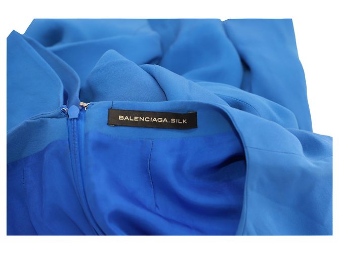 VESTIDO Shift Balenciaga en Seda Azul - vista 3