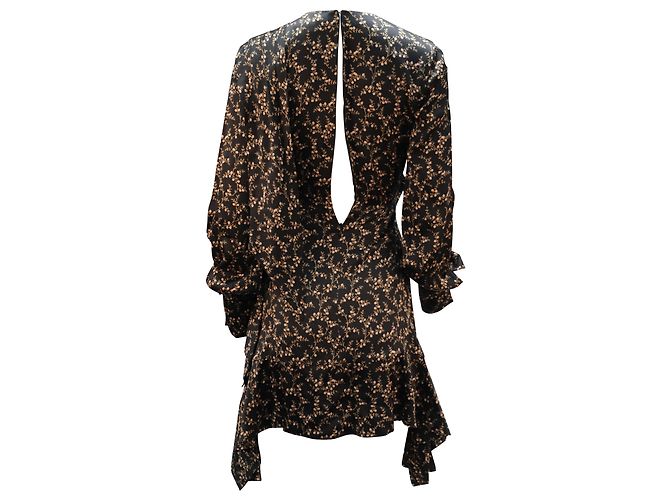 Jonathan Simkhai Blumendruckkleid aus schwarzer Seide - Ansicht 2