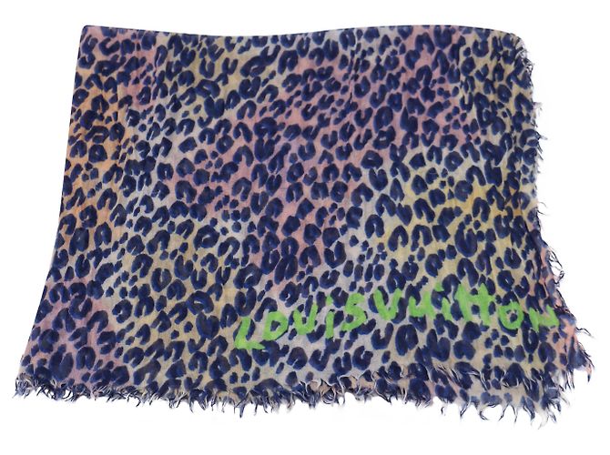 Stola Louis Vuitton Leopard in Cashmere Multicolor Multicolore - vista 3