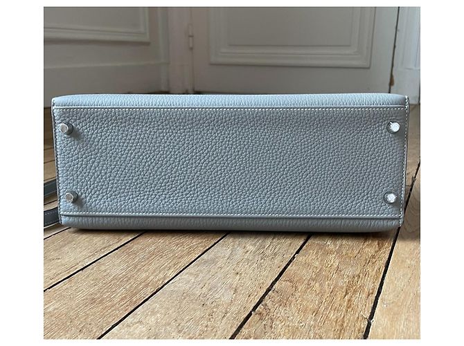 Hermès Kelly 32 sellaio Togo grigio gabbiano - vista 5