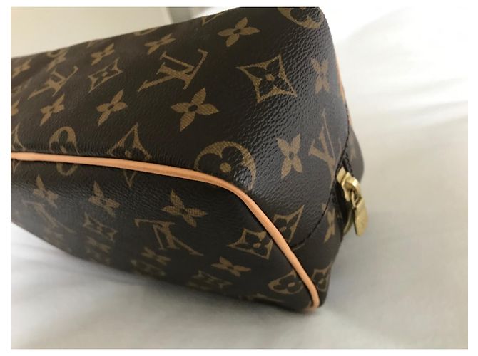 Louis Vuitton Mäppchen Dunkelbraun Stoff - Ansicht 3