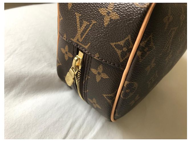 Louis Vuitton Mäppchen Dunkelbraun Stoff - Ansicht 4