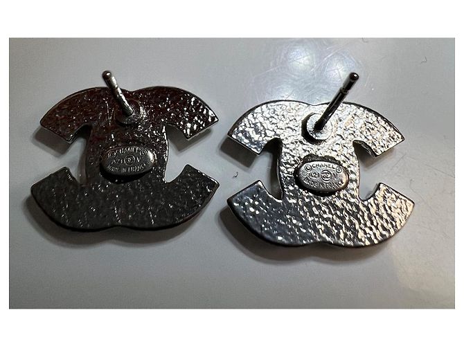 CHANEL CC STRASS-OHRRINGE Silber Hardware - Ansicht 5