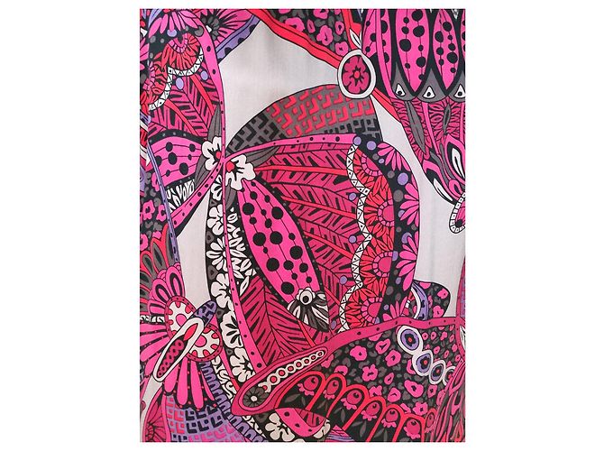 Abito Gerard Darel in seta lavata multicolore rosa rosso viola - vista 4