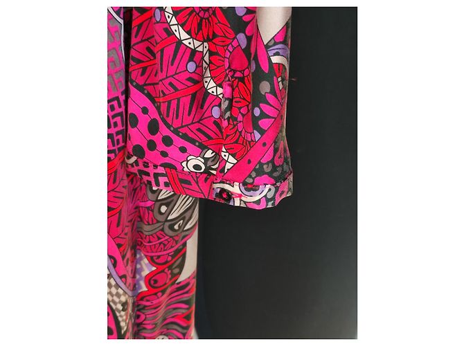 Abito Gerard Darel in seta lavata multicolore rosa rosso viola - vista 5