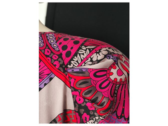 Abito Gerard Darel in seta lavata multicolore rosa rosso viola - vista 6