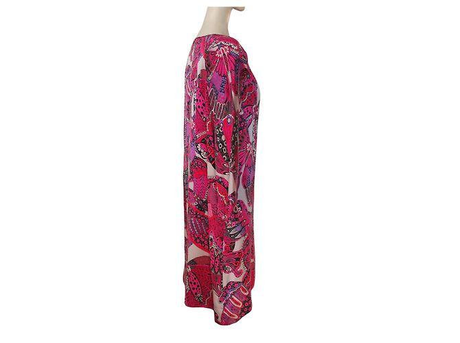 Abito Gerard Darel in seta lavata multicolore rosa rosso viola - vista 8