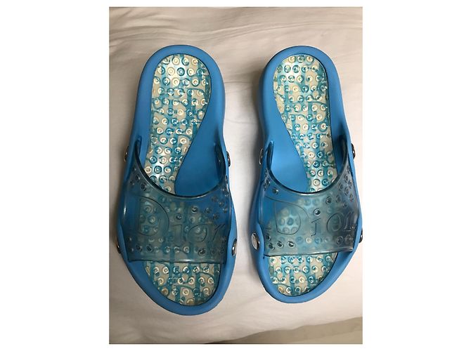 Christian Dior Gummipantoffeln Blau Größe 36 - Ansicht 2