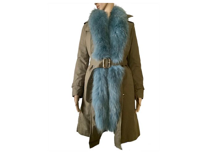 Liu.Jo Abrigo Liu Jo Marrón de Algodón con Piel de Mapache Talla 38 Castaño - vista 10
