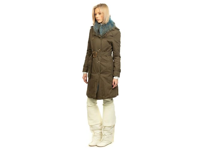 Liu.Jo Abrigo Liu Jo Marrón de Algodón con Piel de Mapache Talla 38 Castaño - vista 7