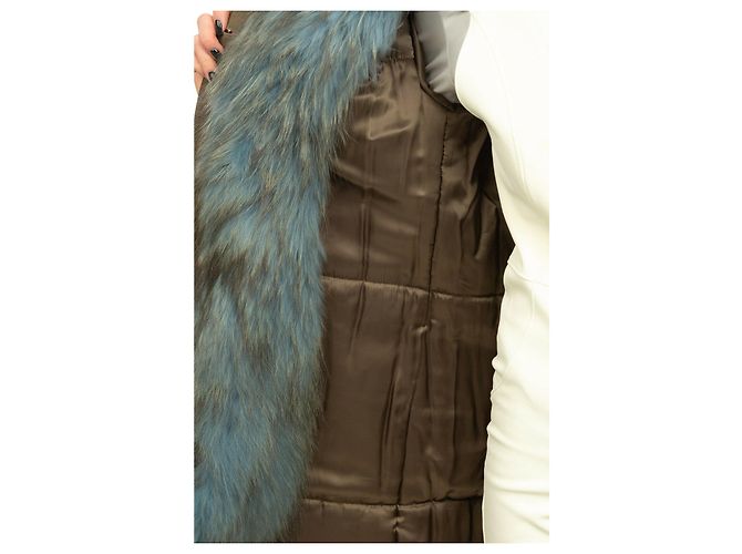 Liu.Jo Abrigo Liu Jo Marrón de Algodón con Piel de Mapache Talla 38 Castaño - vista 9