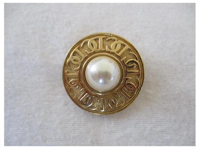 Christian Dior Spilla dorata e perla. D'oro - vista 4
