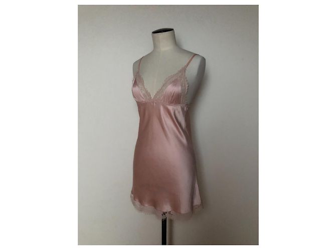 I.D. Sarrieri ich.D. Hellrosa Seidenslipdress von Sarrieri mit Spitzenakzenten Pink Beige - Ansicht 2
