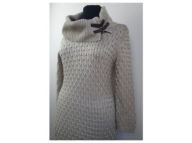 Calvin Klein Kleid Beige Acryl Größe S Grau - Ansicht 2