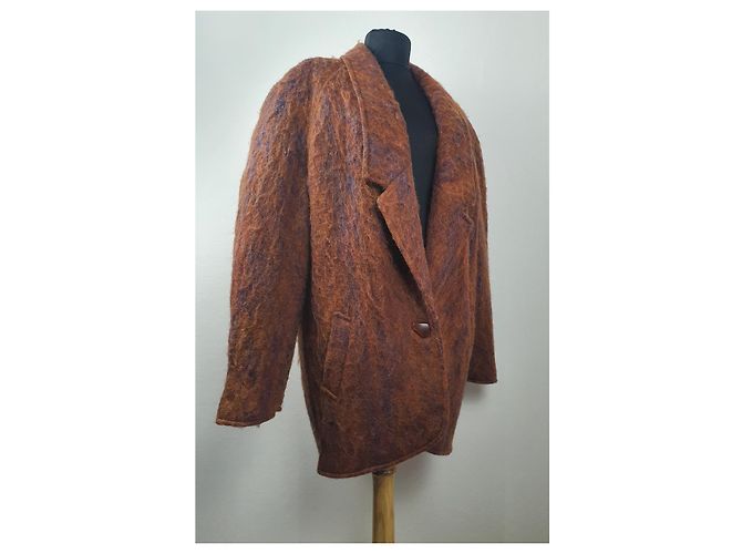 Autre Marque Abrigo Hauber Sporting Life Marrón Lana Mohair - vista 2