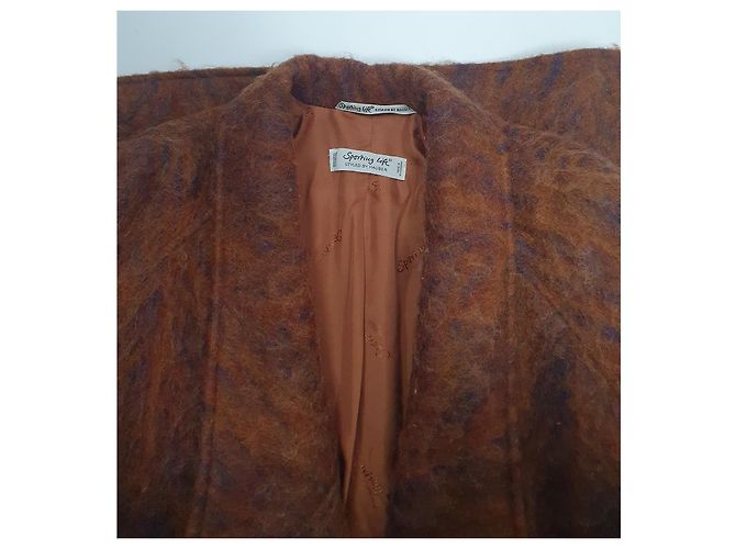 Autre Marque Abrigo Hauber Sporting Life Marrón Lana Mohair - vista 4